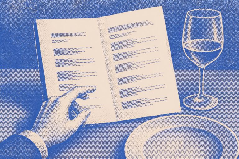 Ilustración de una carta de restaurante