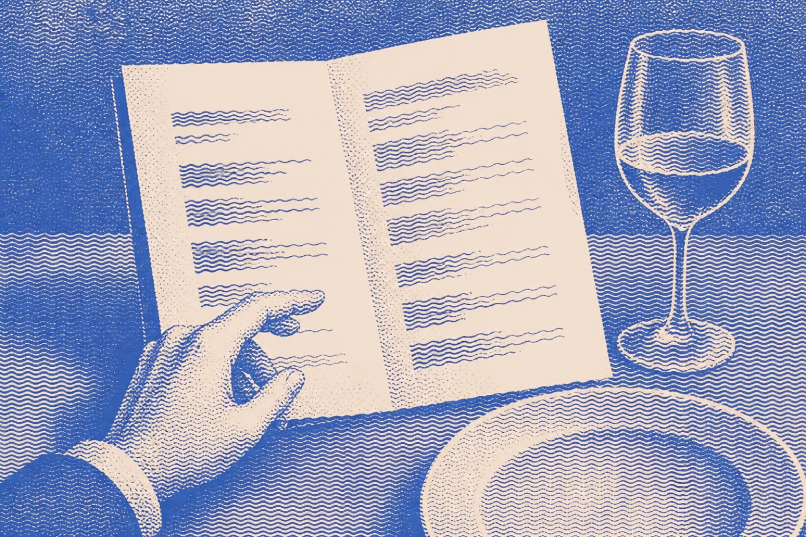 Ilustración de una carta de restaurante